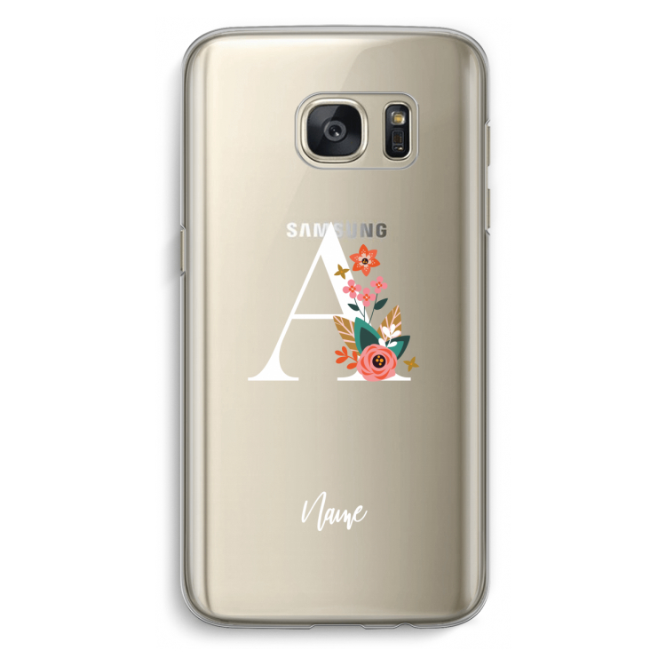 Pink Bouquet: Samsung Galaxy S7 Transparant Hoesje
