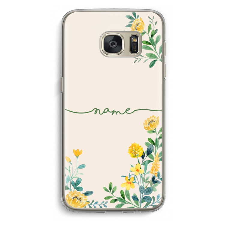 Gele bloemen: Samsung Galaxy S7 Transparant Hoesje