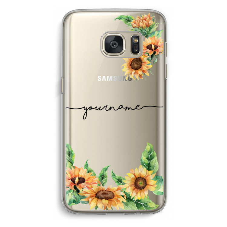 Zonnebloemen: Samsung Galaxy S7 Transparant Hoesje