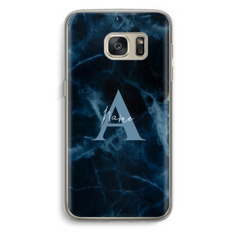 Midnight Marble: Samsung Galaxy S7 Transparant Hoesje