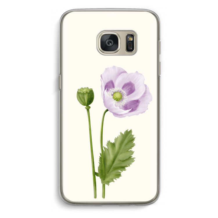 Purple poppy: Samsung Galaxy S7 Transparant Hoesje
