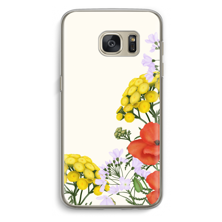 Wilde bloemen: Samsung Galaxy S7 Transparant Hoesje