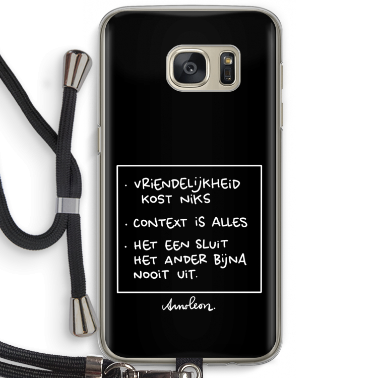Mijn Motto's: Samsung Galaxy S7 Transparant Hoesje met koord
