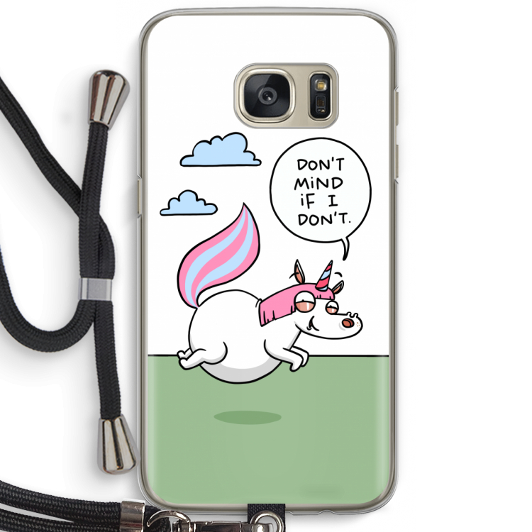 Unicorn: Samsung Galaxy S7 Transparant Hoesje met koord