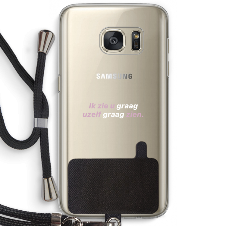 uzelf graag zien: Samsung Galaxy S7 Transparant Hoesje met koord