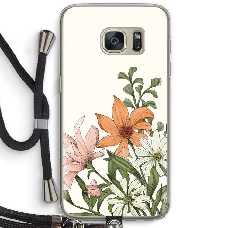 Floral bouquet: Samsung Galaxy S7 Transparant Hoesje met koord