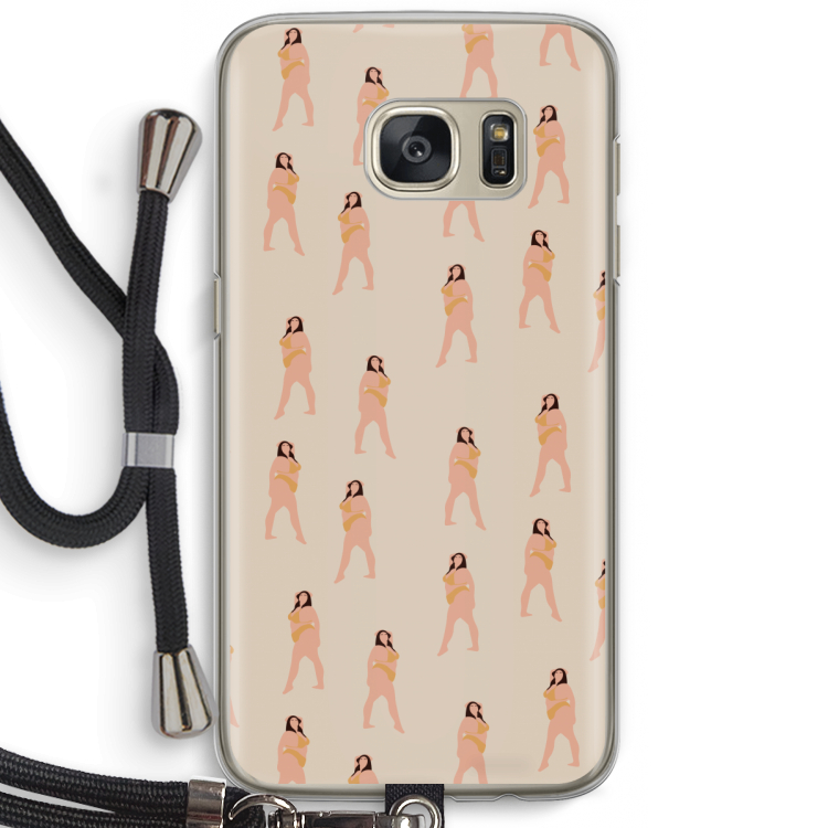 You're so golden: Samsung Galaxy S7 Transparant Hoesje met koord