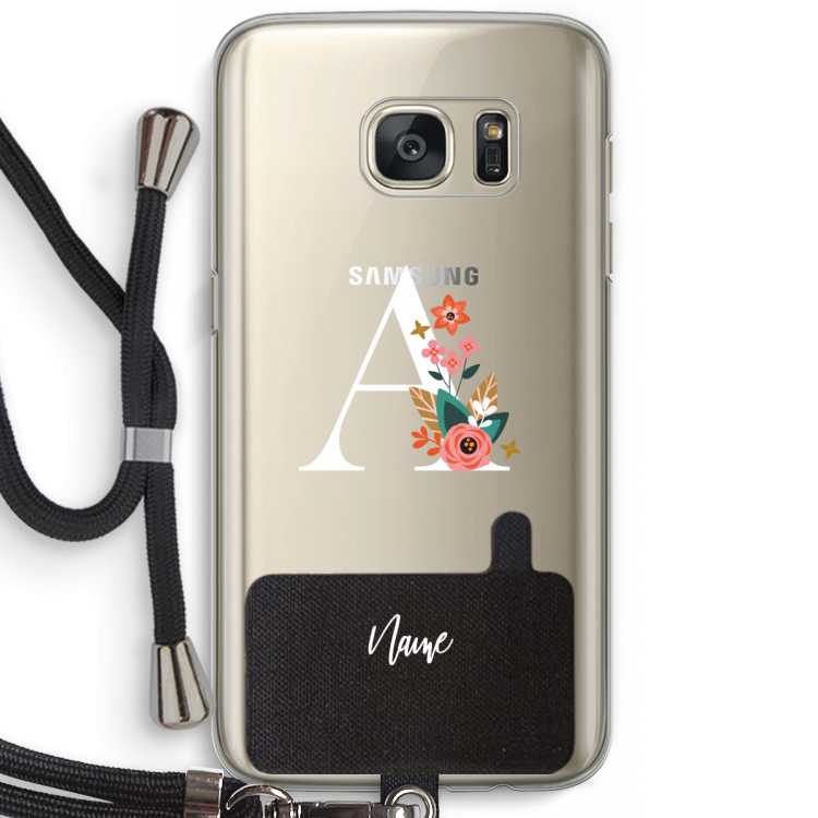 Pink Bouquet: Samsung Galaxy S7 Transparant Hoesje met koord