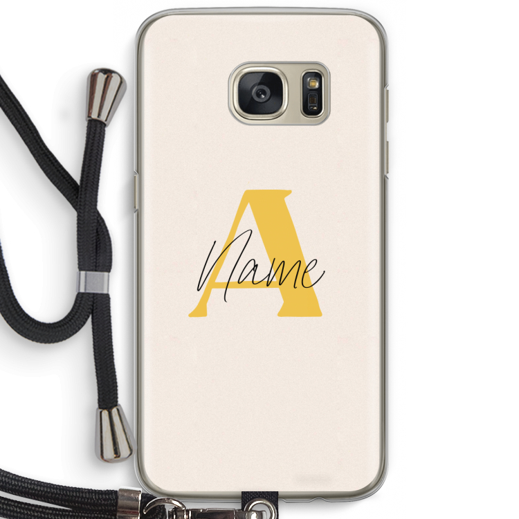 Amber Script: Samsung Galaxy S7 Transparant Hoesje met koord