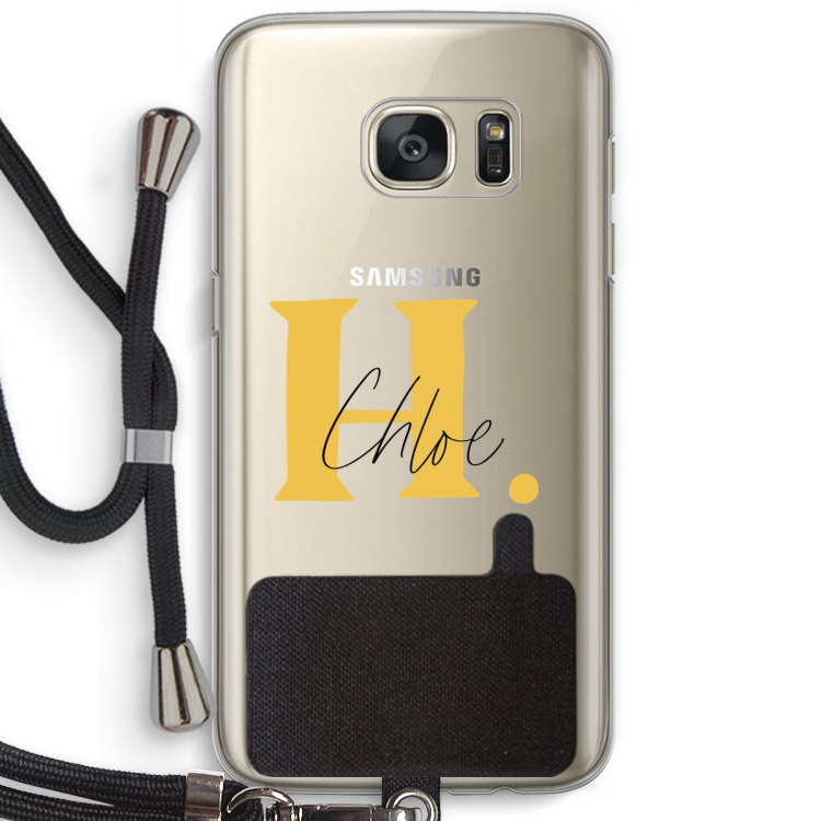 Amber Script: Samsung Galaxy S7 Transparant Hoesje met koord