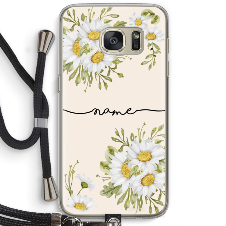Daisies: Samsung Galaxy S7 Transparant Hoesje met koord
