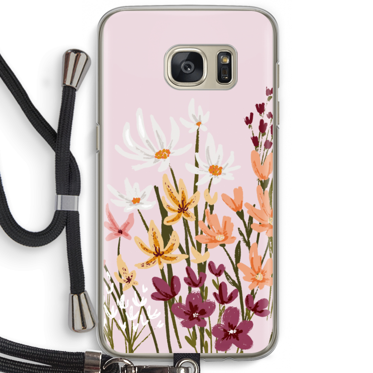 Painted wildflowers: Samsung Galaxy S7 Transparant Hoesje met koord