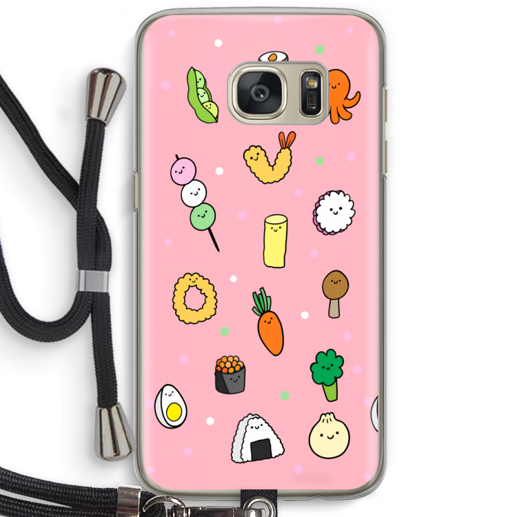 Happy bento friends: Samsung Galaxy S7 Transparant Hoesje met koord