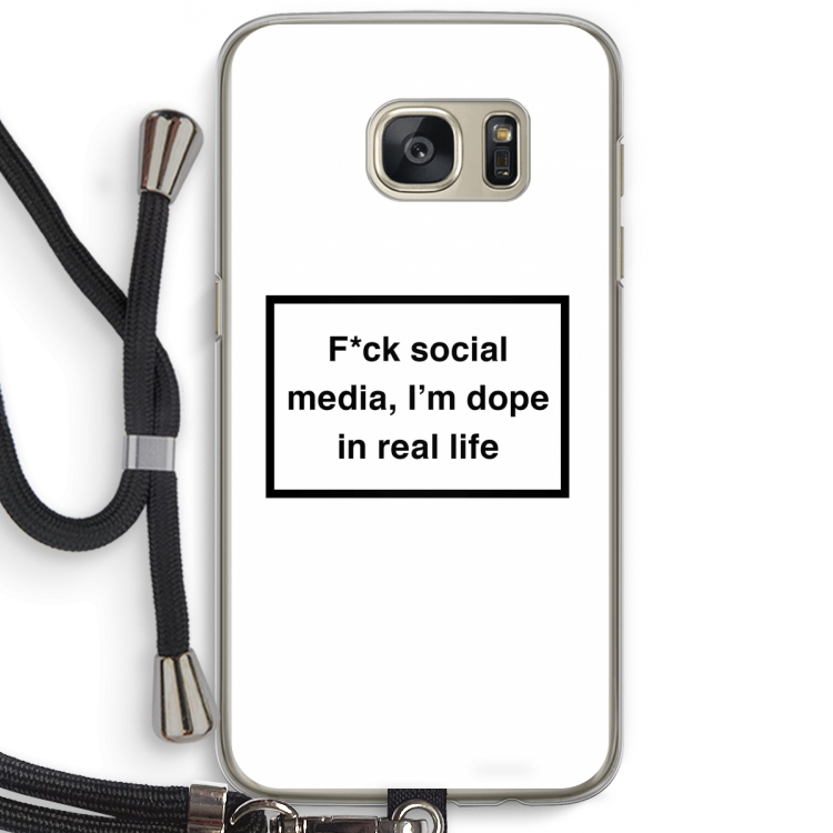 I'm dope: Samsung Galaxy S7 Transparant Hoesje met koord