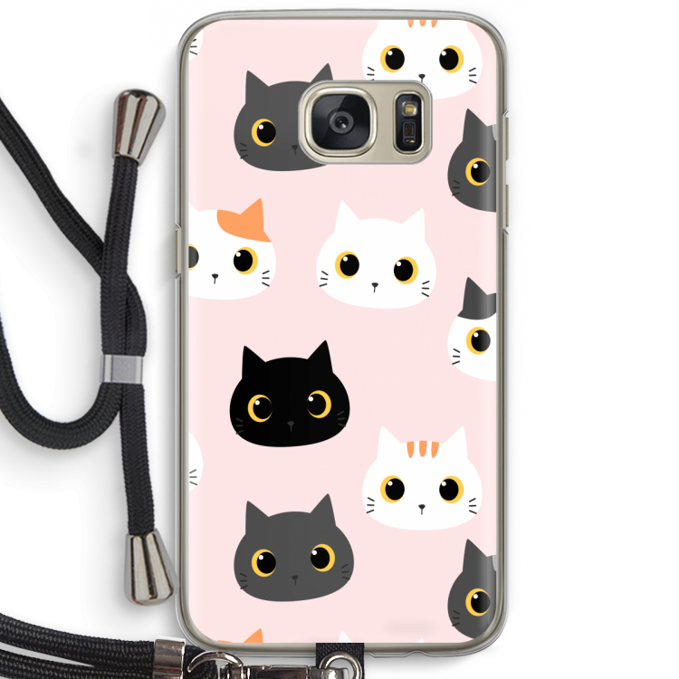 Katten: Samsung Galaxy S7 Transparant Hoesje met koord