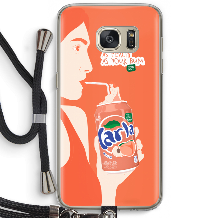 Peach please!: Samsung Galaxy S7 Transparant Hoesje met koord