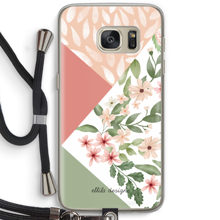 Sweet heaven geometrics: Samsung Galaxy S7 Transparant Hoesje met koord