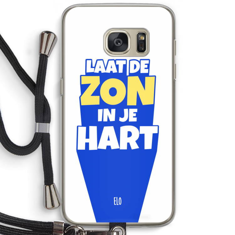 Laat de zon in je hart: Samsung Galaxy S7 Transparant Hoesje met koord