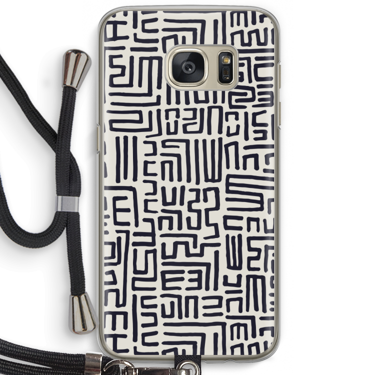 Moroccan Print: Samsung Galaxy S7 Transparant Hoesje met koord