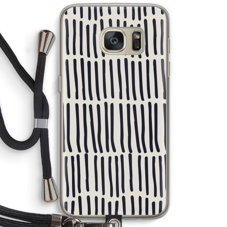 Moroccan stripes: Samsung Galaxy S7 Transparant Hoesje met koord