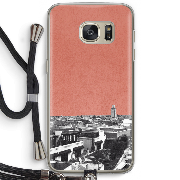 Marrakech Skyline : Samsung Galaxy S7 Transparant Hoesje met koord