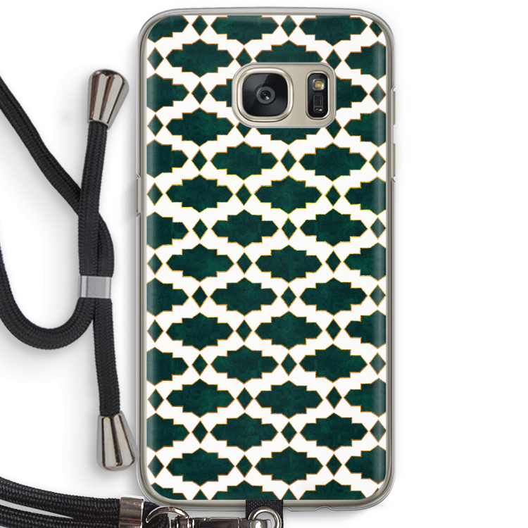 Moroccan tiles: Samsung Galaxy S7 Transparant Hoesje met koord