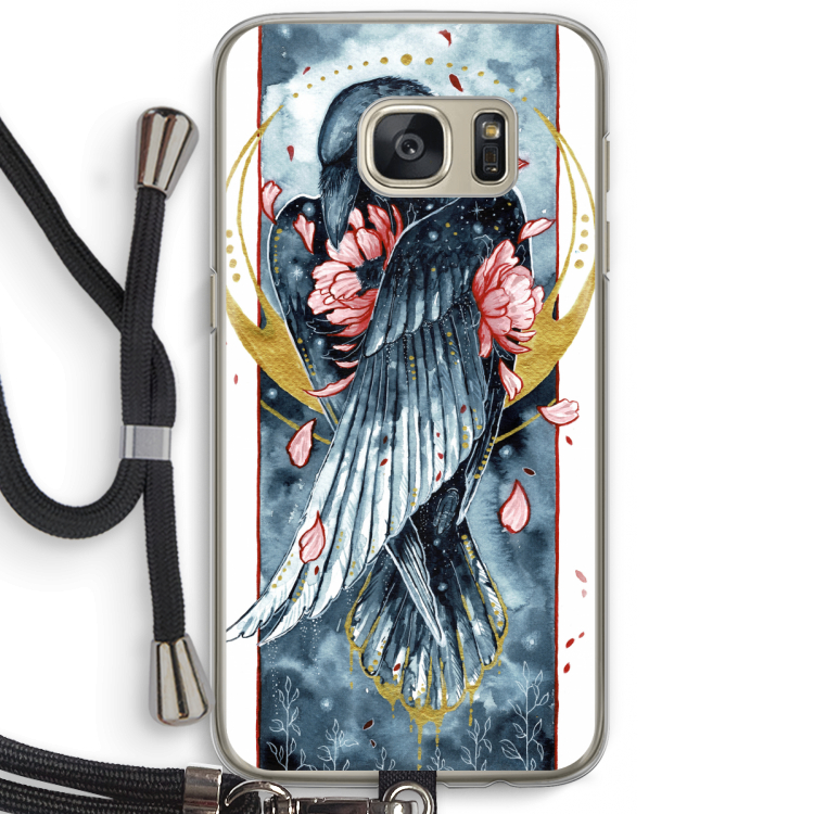 Golden Raven: Samsung Galaxy S7 Transparant Hoesje met koord