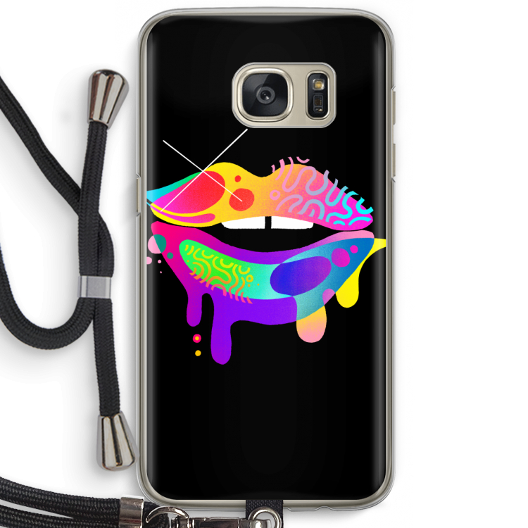 Lip Palette: Samsung Galaxy S7 Transparant Hoesje met koord