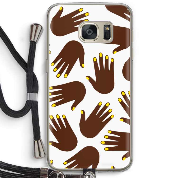 Hands dark: Samsung Galaxy S7 Transparant Hoesje met koord