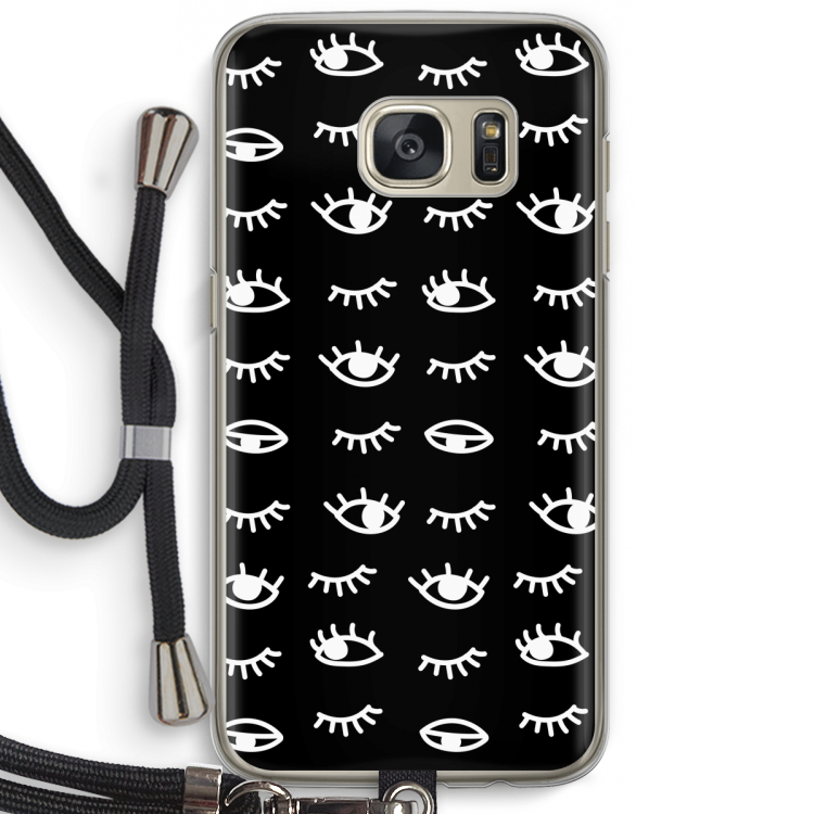 Eye pattern #3: Samsung Galaxy S7 Transparant Hoesje met koord