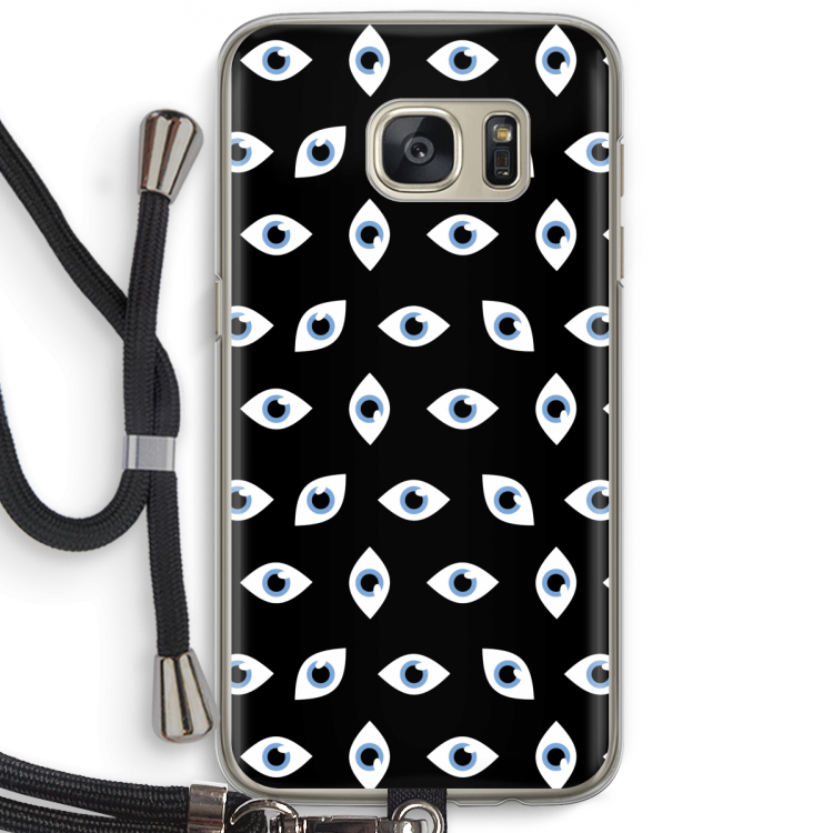 Eyes pattern: Samsung Galaxy S7 Transparant Hoesje met koord