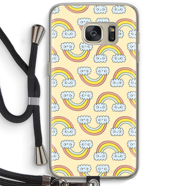 Regenboog: Samsung Galaxy S7 Transparant Hoesje met koord