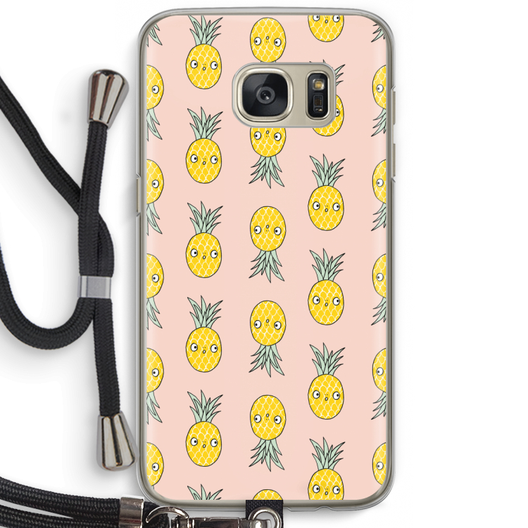 Ananas: Samsung Galaxy S7 Transparant Hoesje met koord