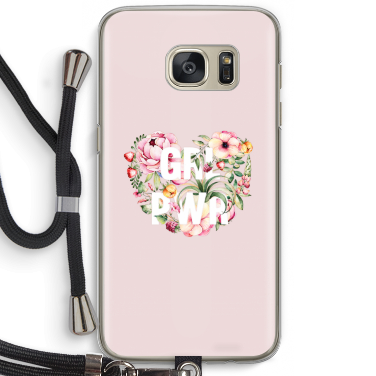 GRL PWR Flower: Samsung Galaxy S7 Transparant Hoesje met koord