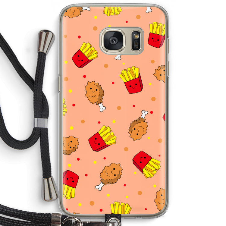 Chicken 'n Fries: Samsung Galaxy S7 Transparant Hoesje met koord