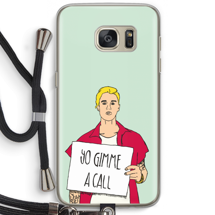 Gimme a call: Samsung Galaxy S7 Transparant Hoesje met koord