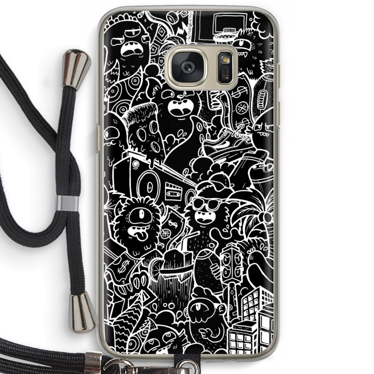 Vexx Black City : Samsung Galaxy S7 Transparant Hoesje met koord