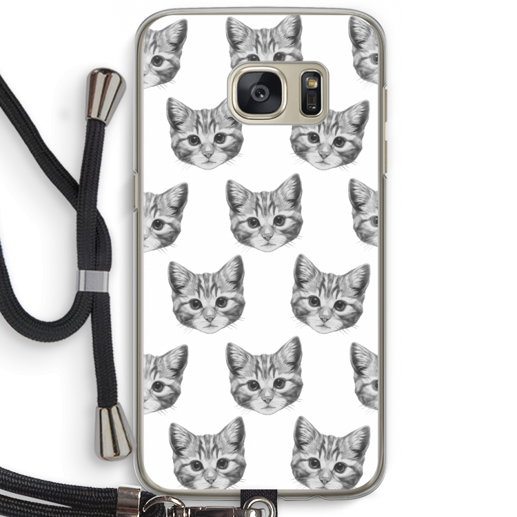 Kitten: Samsung Galaxy S7 Transparant Hoesje met koord