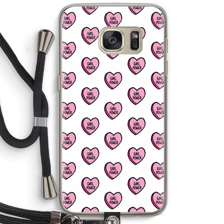 GIRL POWER: Samsung Galaxy S7 Transparant Hoesje met koord