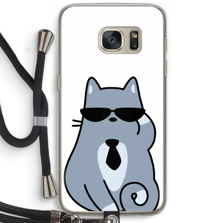 Cool cat: Samsung Galaxy S7 Transparant Hoesje met koord