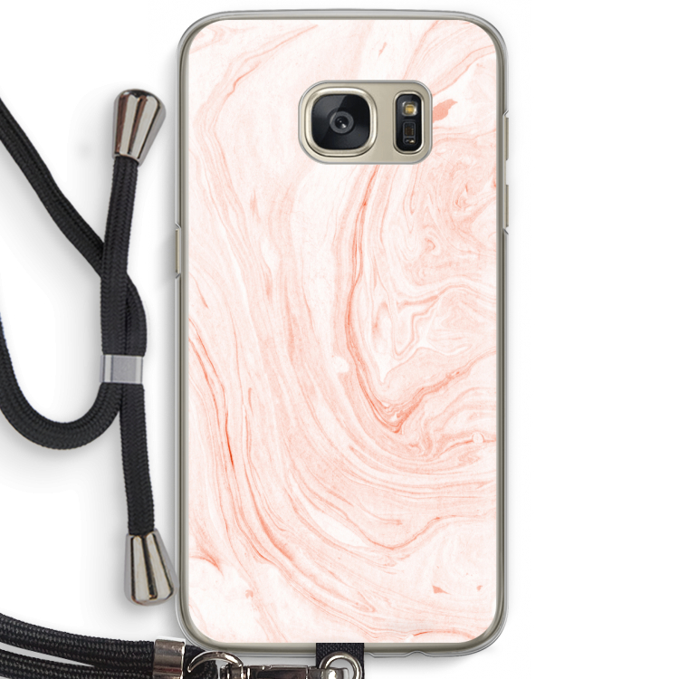 Peach bath: Samsung Galaxy S7 Transparant Hoesje met koord