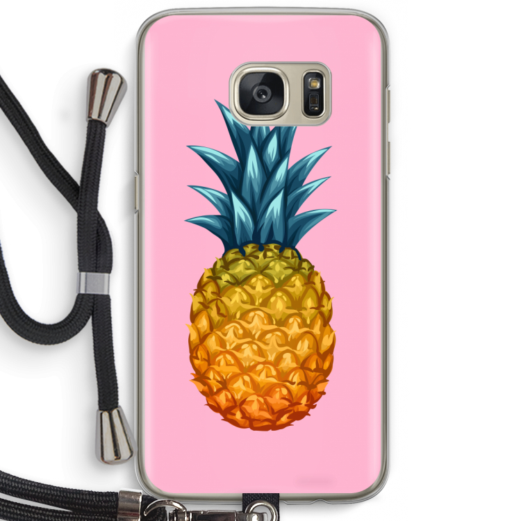 Grote ananas: Samsung Galaxy S7 Transparant Hoesje met koord