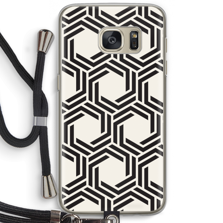 Geometrisch patroon: Samsung Galaxy S7 Transparant Hoesje met koord