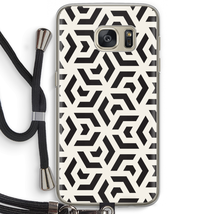 Crazy pattern: Samsung Galaxy S7 Transparant Hoesje met koord