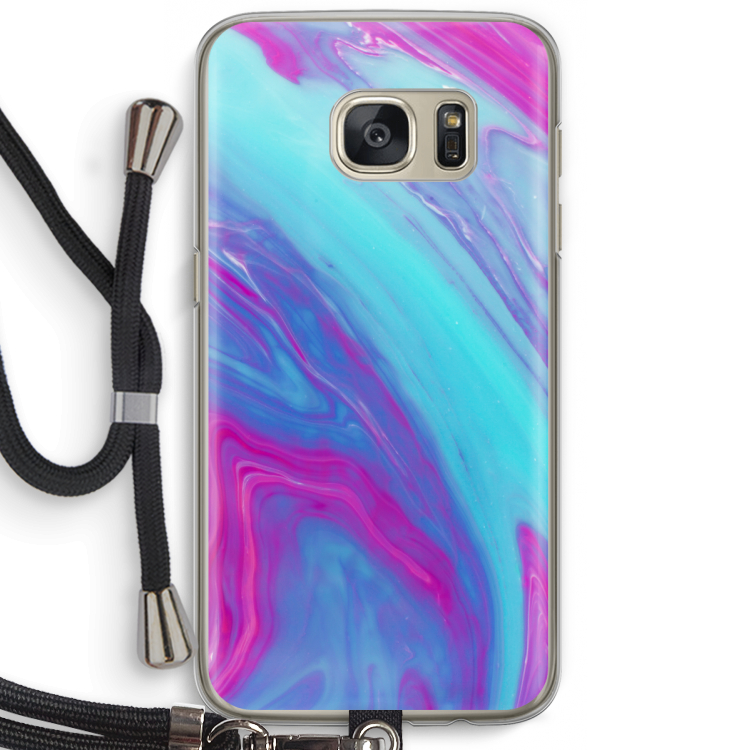Zweverige regenboog: Samsung Galaxy S7 Transparant Hoesje met koord
