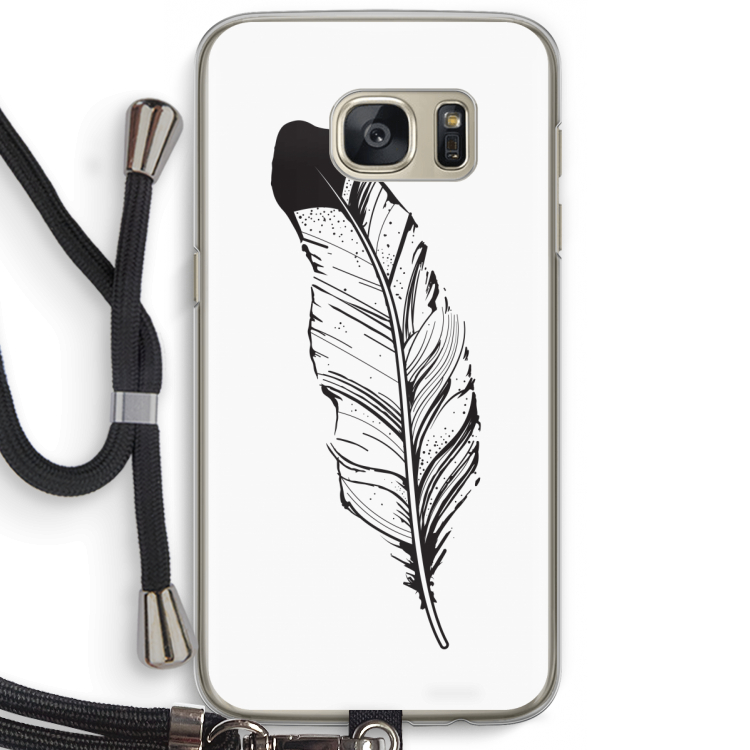 Pluim: Samsung Galaxy S7 Transparant Hoesje met koord