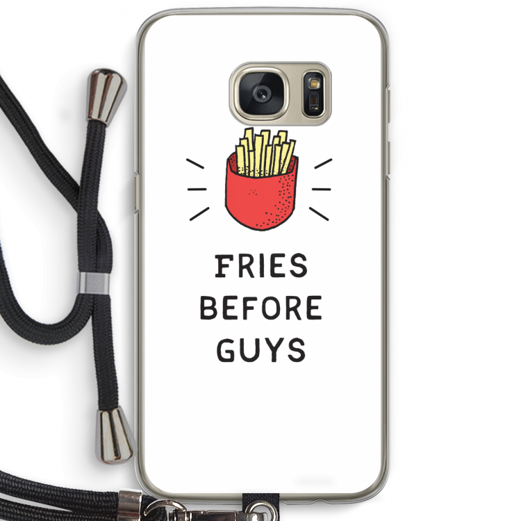 Fries before guys: Samsung Galaxy S7 Transparant Hoesje met koord