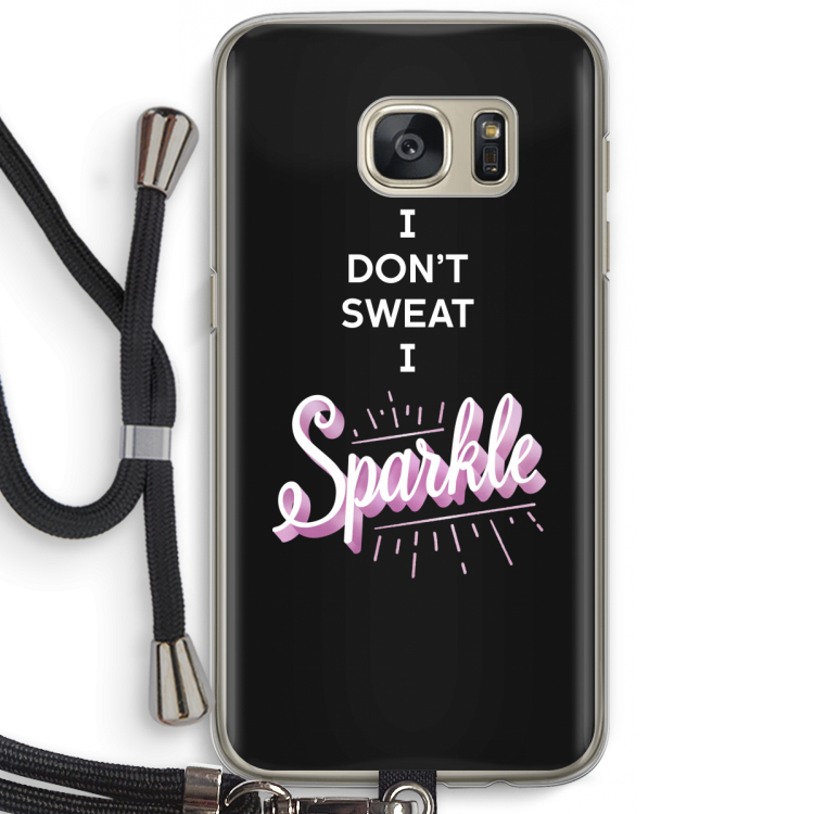 Sparkle quote: Samsung Galaxy S7 Transparant Hoesje met koord