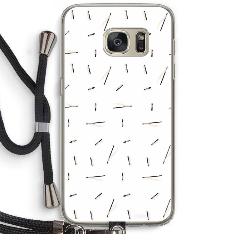 Hipster stripes: Samsung Galaxy S7 Transparant Hoesje met koord