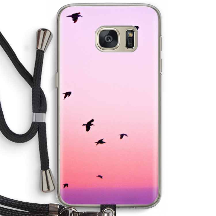 Fly away: Samsung Galaxy S7 Transparant Hoesje met koord